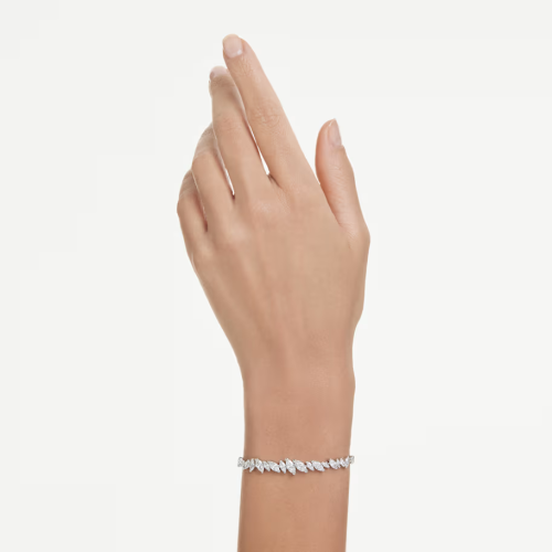 Mesmera bracelet Marquise cut, White, Rhodium plated
