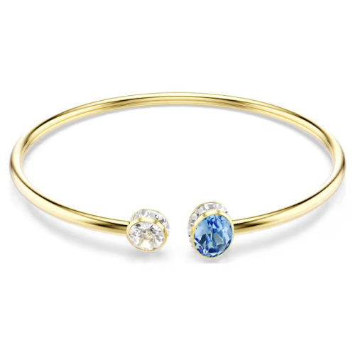 Chroma bangle Mixed cuts, Multicolored, 18K gold finish