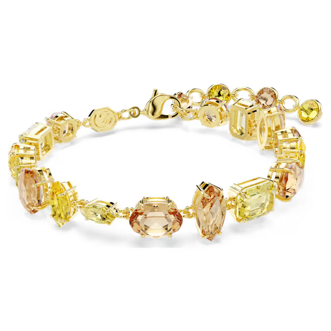 Gema bracelet Mixed cuts, Yellow, 18K gold finish