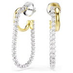 Hyperbola earrings Round cut, White, Mixed metal finish