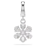Idyllia charm Mixed cuts, Snowflake, White, Rhodium plated