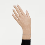 Imber bracelet Crystal pearl, Round cut, White, Rhodium plated
