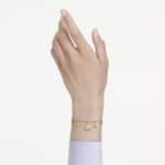 Magic bracelet Mixed cuts, Snowflake, White, 18K gold finish