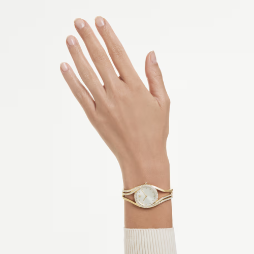 Hyperbola bangle watch Swiss Made, Metal bracelet, Gold tone, Gold-tone finish