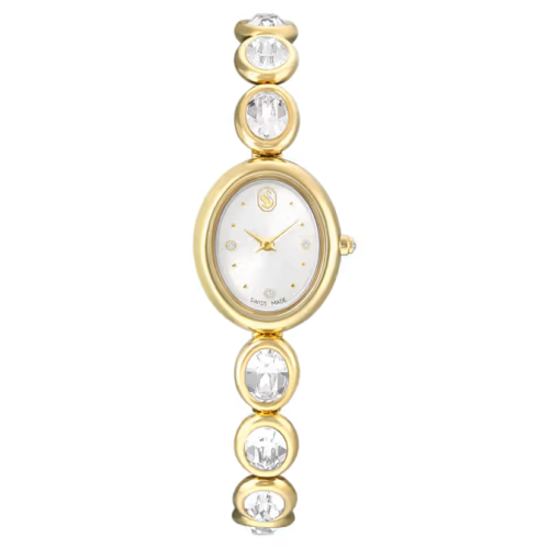 Imber oval watch Swiss Made, Metal bracelet, Gold tone, Gold-tone finish