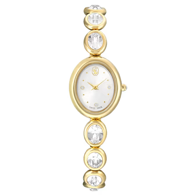 Imber oval watch Swiss Made, Metal bracelet, Gold tone, Gold-tone finish