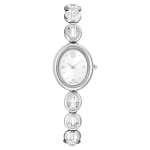 Imber oval watch Swiss Made, Metal bracelet, Silver tone, Stainless steel