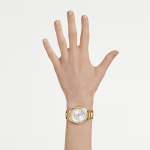 Matrix date watch Swiss Made, Metal bracelet, Gold tone, Gold-tone finish