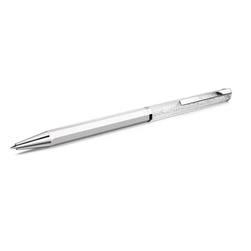 Crystalline ballpoint pen White lacquered, Chrome plated