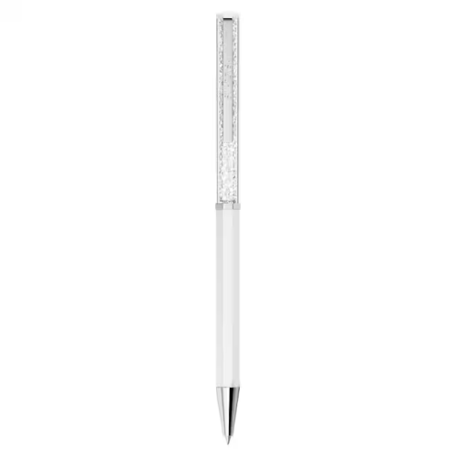 Crystalline ballpoint pen White lacquered, Chrome plated