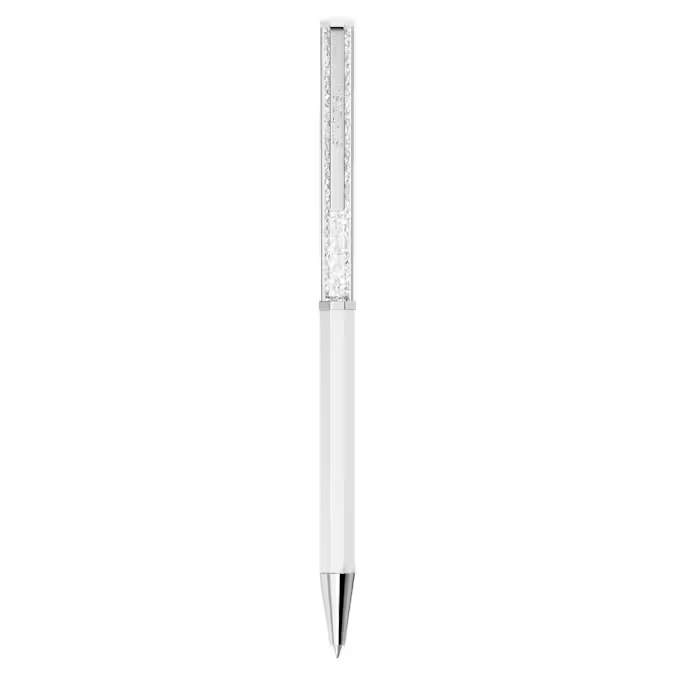 Crystalline ballpoint pen White lacquered, Chrome plated