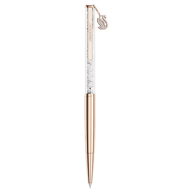 Crystalline ballpoint pen Swan, Rose gold-tone plated