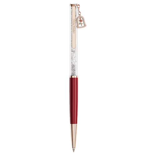 Crystalline ballpoint pen Bell, Red lacquered, Rose gold-tone plated