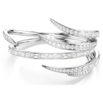 Vienna bangle Mixed cuts, White, Rhodium plated