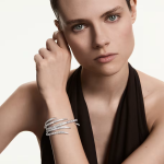 Vienna bangle Mixed cuts, White, Rhodium plated