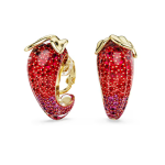 Idyllia clip earrings Red, 18K gold finish