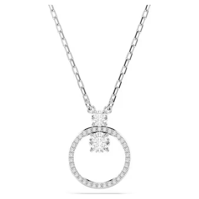 Constella pendant Round cut, White, Rhodium plated