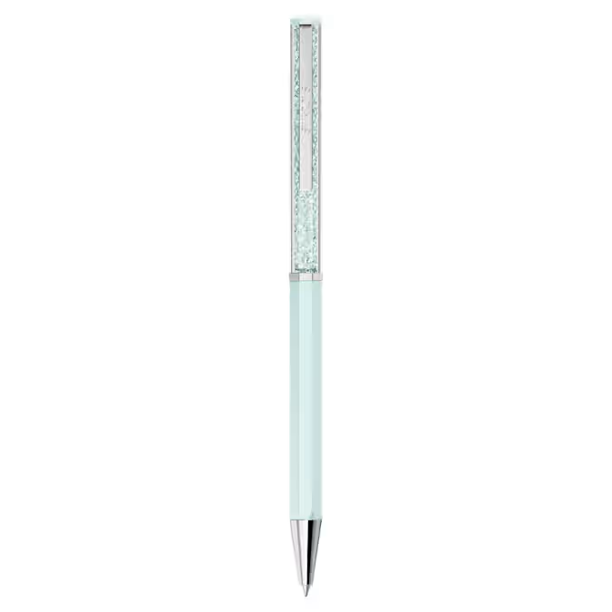 Crystalline ballpoint pen Blue lacquered, Chrome plated