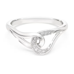 Classica ring Round cut, Interlocking, White, Sterling silver