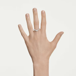 Classica open ring Round cut, White, Sterling silver