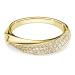 Classica band ring Round cut, White, Sterling silver, 18K gold finish