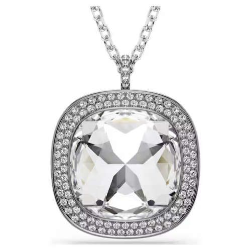 Una Angelic pendant and brooch Cushion cut, White, Mixed Plating