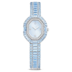 Matrix octagon watch Baguette cut, Metal bracelet, Blue, Stainless steel