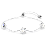 Chroma bracelet Star, White, Rhodium plated