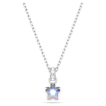 Chroma pendant Mixed cuts, Star, White, Rhodium plated