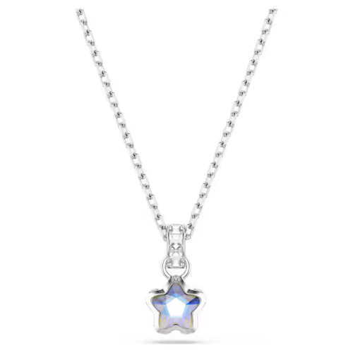 Chroma pendant Mixed cuts, Star, White, Rhodium plated