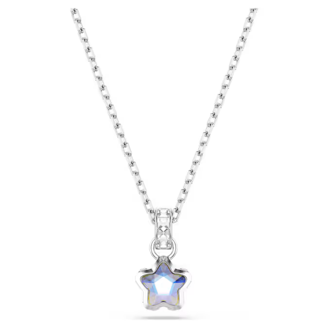 Chroma pendant Mixed cuts, Star, White, Rhodium plated