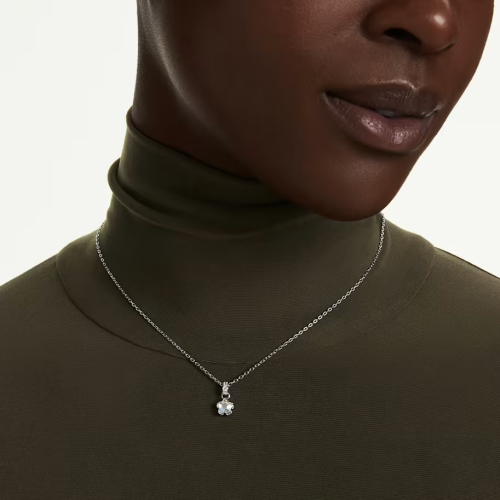 Chroma pendant Mixed cuts, Star, White, Rhodium plated