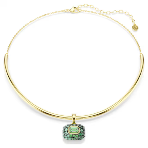 Sublima choker Octagon cut, Green, 18K gold finish
