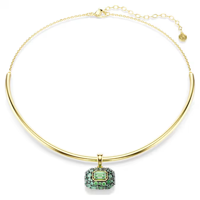 Sublima choker Octagon cut, Green, 18K gold finish