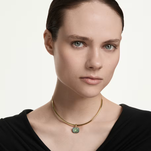 Sublima choker Octagon cut, Green, 18K gold finish