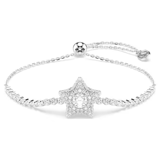 Sublima bracelet Round cut, Star, White, Rhodium plated