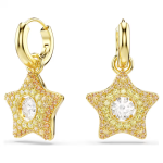 Sublima drop earrings Round cut, Star, Multicolored, 18K gold finish