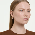 Sublima drop earrings Round cut, Star, Multicolored, 18K gold finish