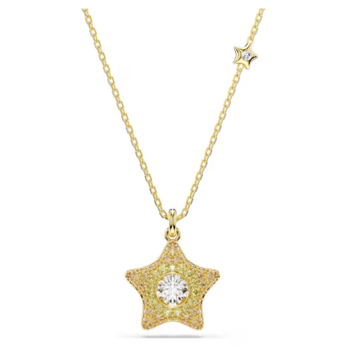Sublima pendant Round cut, Star, Multicolored, 18K gold finish
