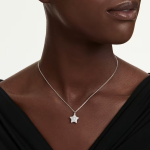 Sublima pendant Round cut, Star, White, Rhodium plated