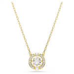 Una Angelic pendant Mixed cuts, White, 18K gold finish