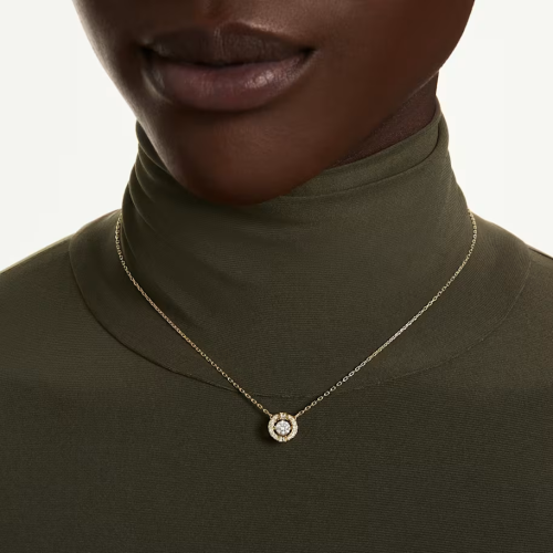 Una Angelic pendant Mixed cuts, White, 18K gold finish