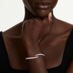 Vienna bangle Round cut, Swan, White, Rhodium plated