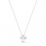 Attract Cluster Pendant, White, Rhodium plated
