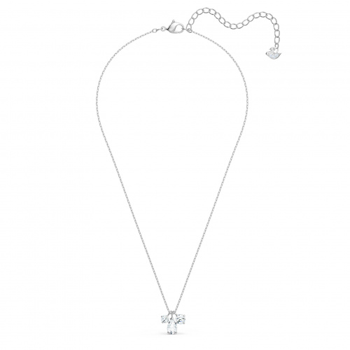 Attract Cluster Pendant, White, Rhodium plated