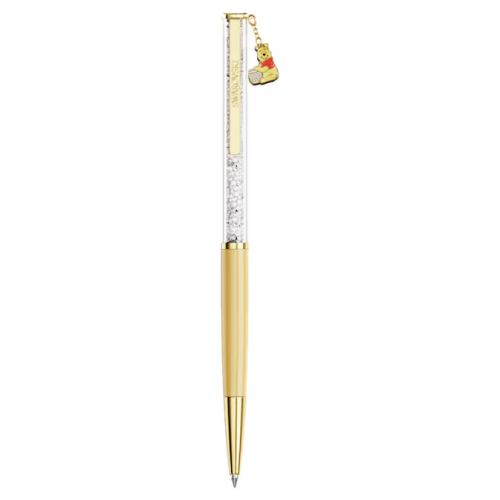 Crystalline ballpoint pen Winnie the Pooh, Yellow lacquered, Gold-tone plated