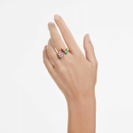 Imber cocktail ring Set (2), Mixed cuts, Multicolored, 18K gold finish