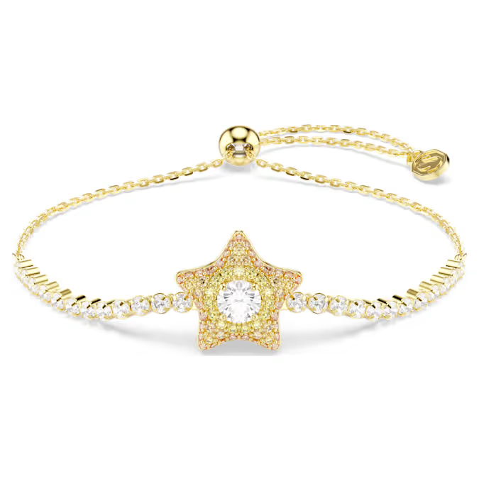 Sublima bracelet Round cut, Star, Multicolored, 18K gold finish