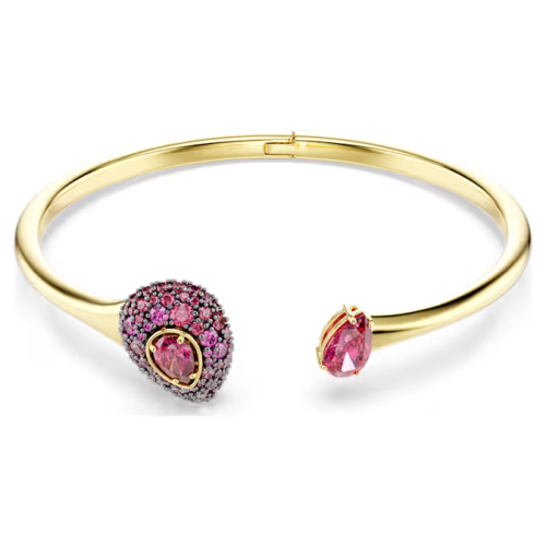 Sublima bangle Pear cut, Red, 18K gold finish