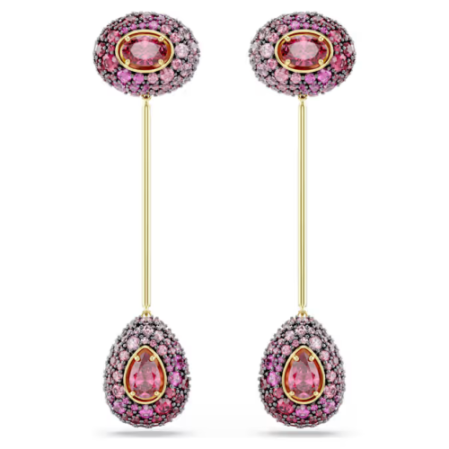 Sublima drop earrings Pear cut, Red, 18K gold finish